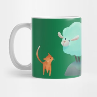 Lamb Sheep meets Kitty Cat: An Unexpected Friendship Mug